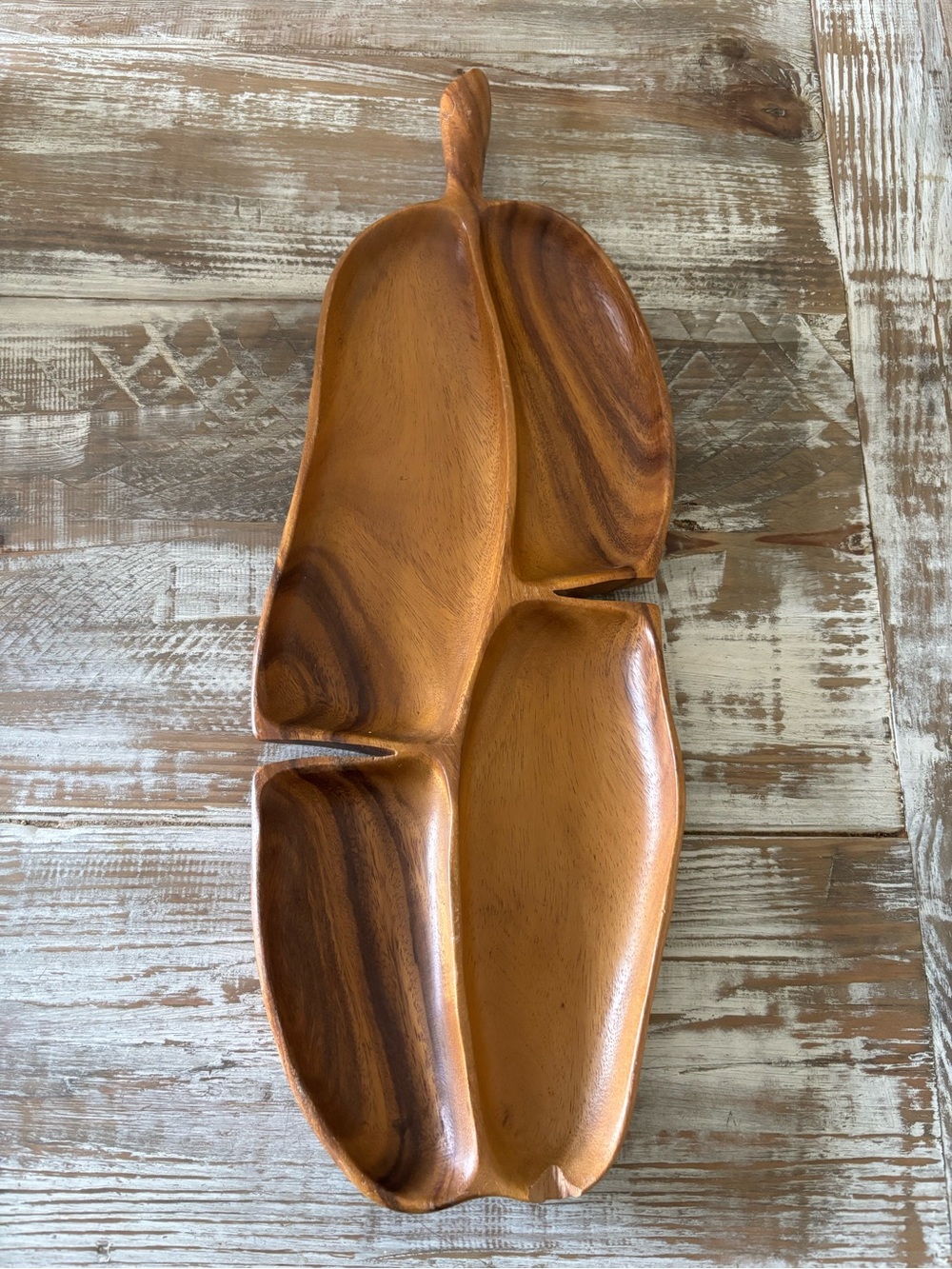 MCM Monkey Pod Hawaii Wooden Serving Tray Signed Sorensen